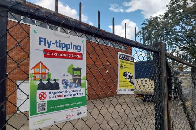 Fly-tipping warning signs in Northampton Credit: Nadia Lincoln LDRS