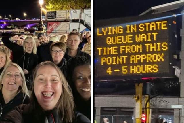 Three women from Northampton queued for around 11 hours to see the Queen lying-in-state. They met new friends in the queue.