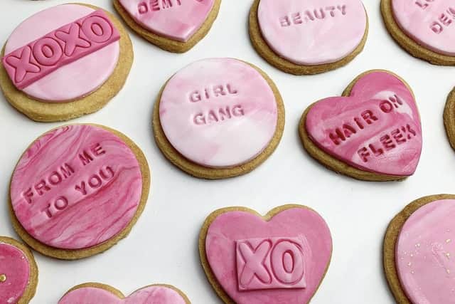 A recent shortbread order made by Yass Bakes Cakes for Valentine's Day.