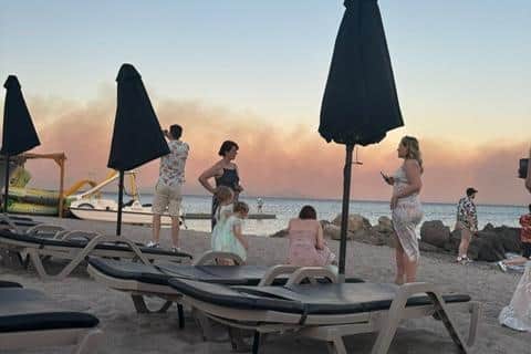Smoke could be seen from the beach were the vow renewal was taking place.