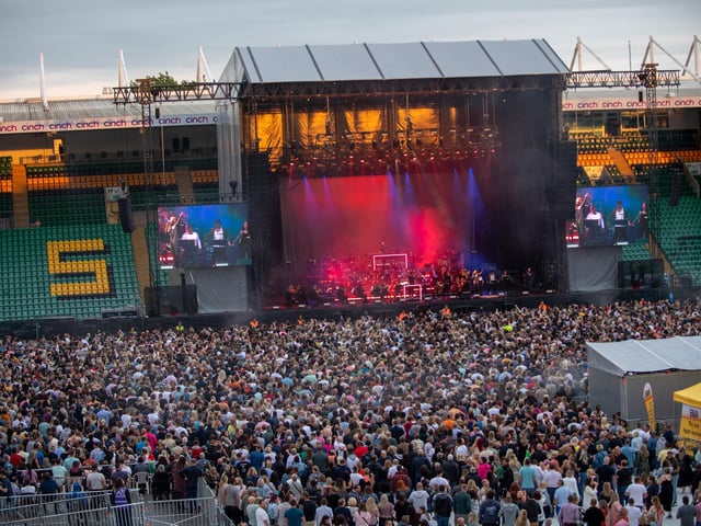 Fans inside Franklin's Gardens for Pete Tong's Ibiza Classics with The Symphony Orchestra, conducted by Jules Buckley on Friday, June 24, 2022. Photo by David Jackson.
