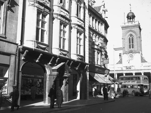 Boots new department store on corner of Gold Street and Drapery, Northampton town centre, September 12, 1959