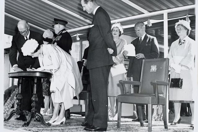 The Queen during her visit to Corby in 1961