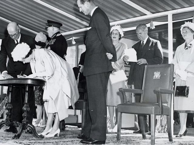 The Queen during her visit to Corby in 1961