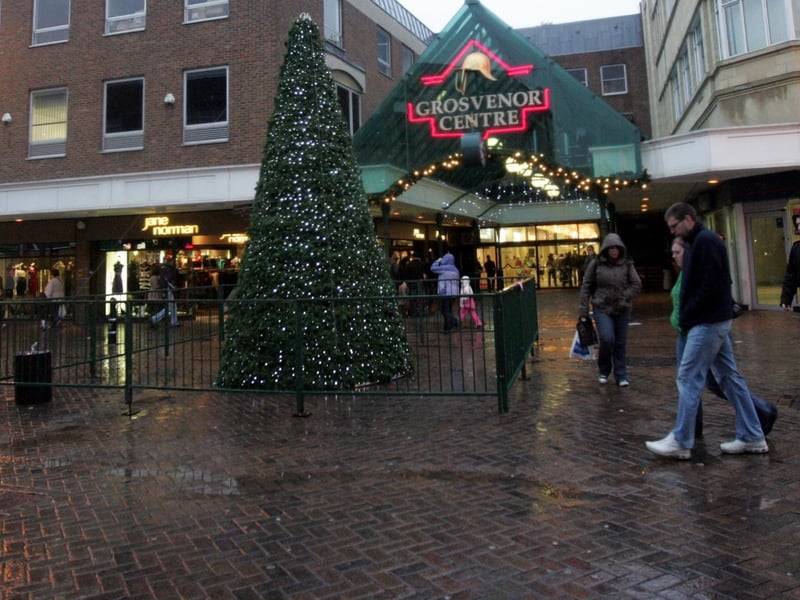 2008 - Northampton council's annual Christmas cheer with plastic trees around town