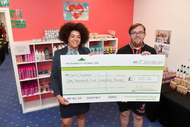 Olivia of Barratt Homes with Curtis of The Lewis Foundation