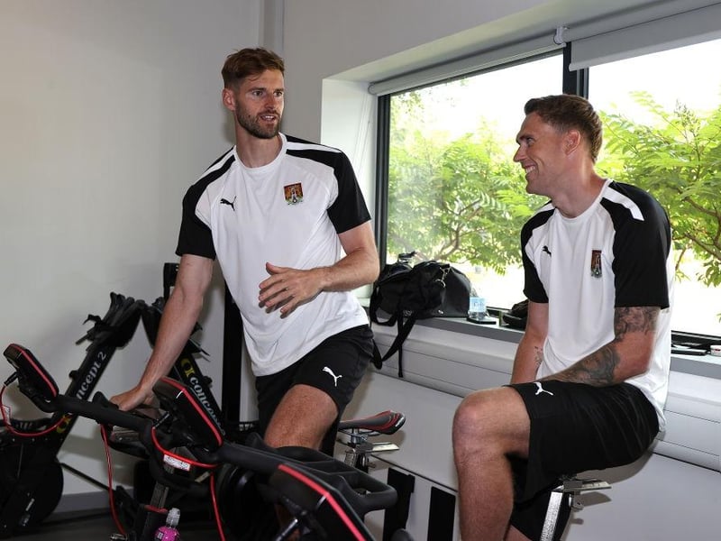 Jon Guthrie and Mitch Pinnock share a joke