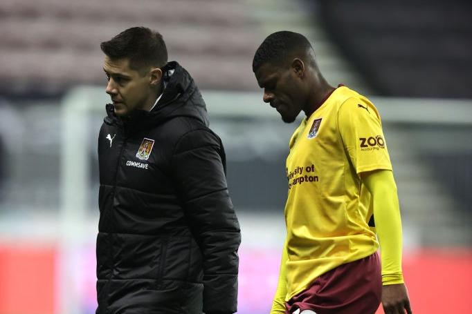 His evening only last 17 minutes due to injury. Needless to say Cobblers can ill-afford to lose another defender for any length of time... 5.5