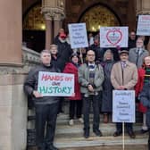 NTC councillors and Labour councillors protested outside the Guildhall on Thursday (February 22) before WNC's council meeting