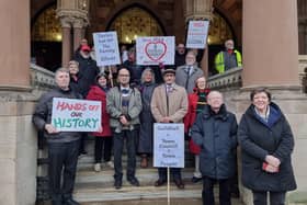 NTC councillors and Labour councillors protested outside the Guildhall on Thursday (February 22) before WNC's council meeting
