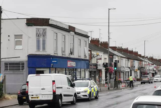 A cordon remains in place in St Leonard's Road. Photo: Logan MacLeod.