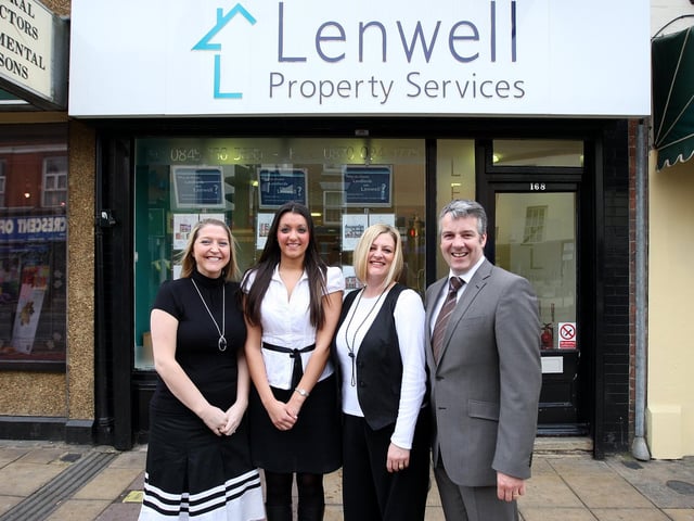 Lenwell Lettings on Wellingborough Road. Pictured: Nicola Cooper, branch manager, Nikki Bajaj, property services, Alison Browne, lettings negotiator and Robert Wellstead, managing director.