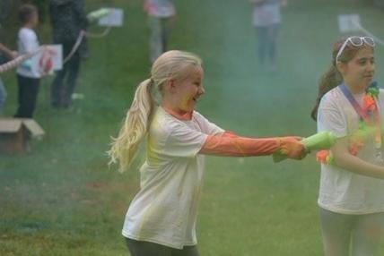 More than 60 children, parents and members of the community completed a colour run at Pitsford Quarry on Sunday September 28 to raise money for school activities.