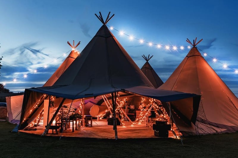 For those of you who dream of a rustic outdoor wedding, complete with fairy lights and magical surroundings, Elms Meadow is a stunning tipi wedding and events venue situated in a wild flower meadow on a family owned farm in Kettering.