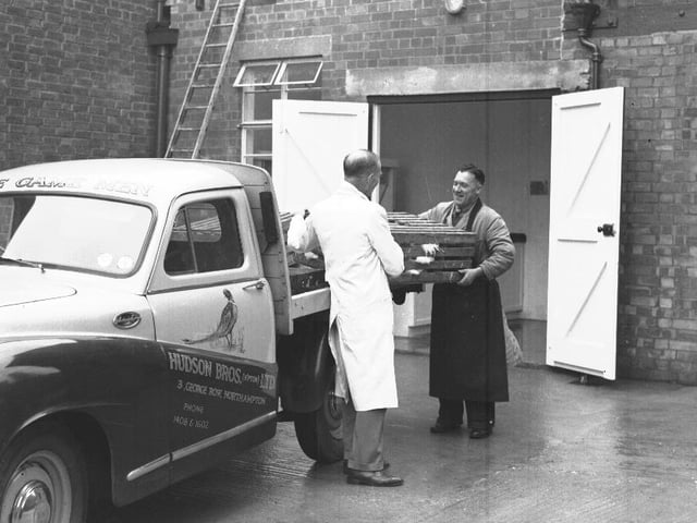 Game birds being delivered to Hudson Bros, George Row, Northampton