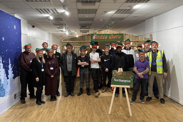 Northampton College students have built Santa's Grotto in Grosvenor Shopping Northampton