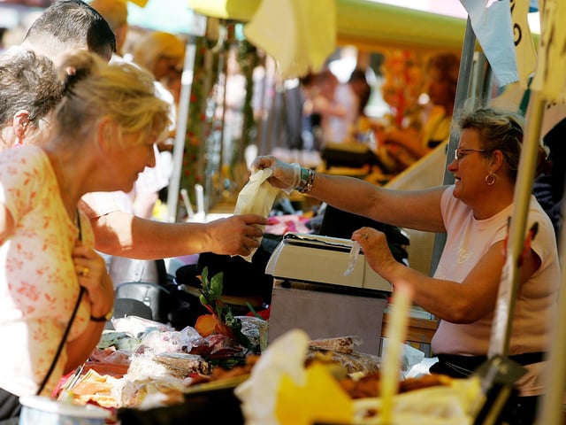 French Market in the Market Square Northampton. September 8, 2006