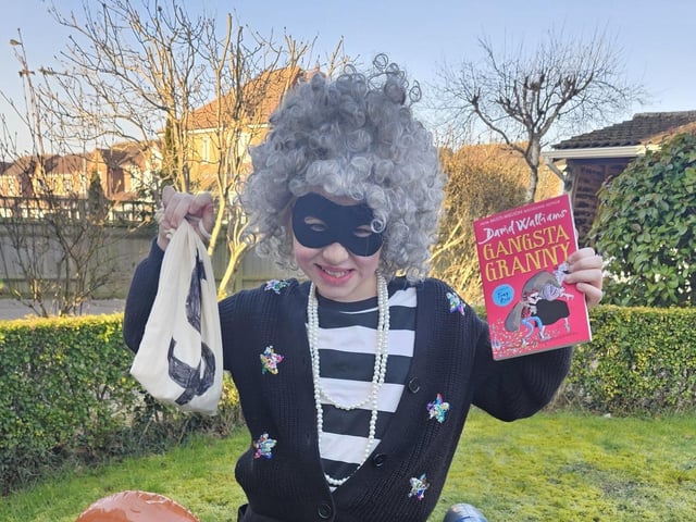 Freya, aged nine, as Gangsta Granny.