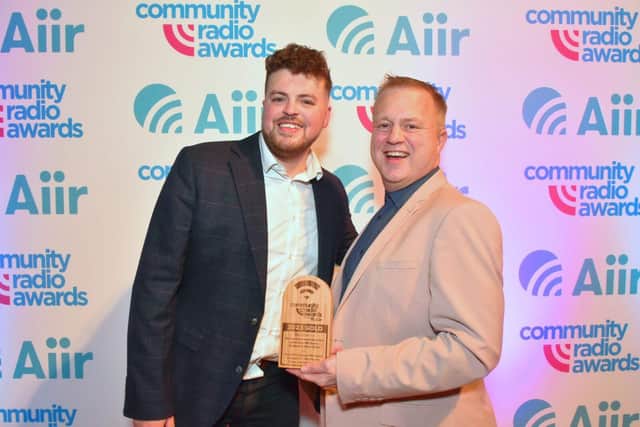 John Leivers who was presented the award by Oliver Wilkinson from Hippynet one of the award sponso