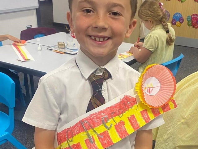 Rosette and sash created by our Year 2 children