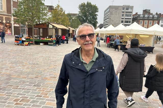 76-year-old Colin shared his views on the refurbished Market Square.