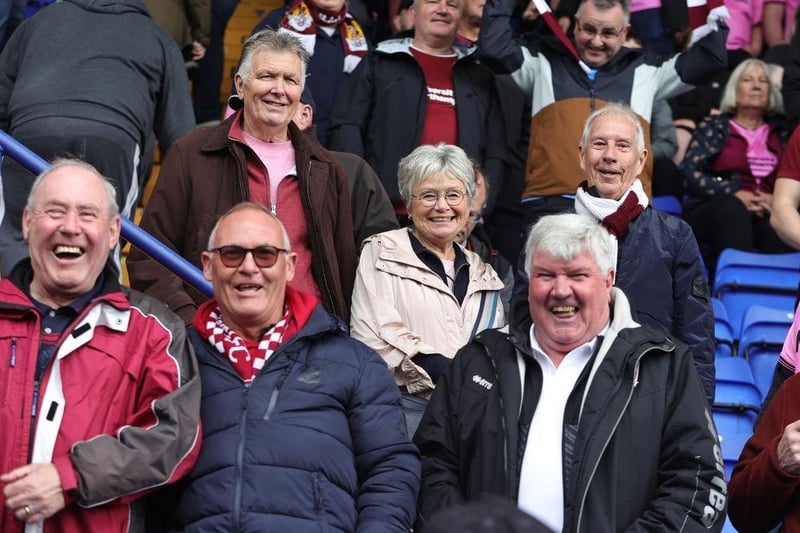 Northampton Town supporters prior to the final game of the season at Tranmere Rovers.