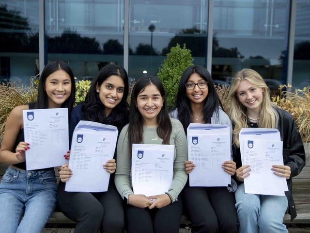 Hannah Okamoto, Dishaa Manohara, Yasmin Rahnuma Solanki, Miyali Kamath, and Katie Maybin from Northampton High School.