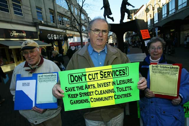 Dave Green, pictured in the middle, was a pivotal part of the ‘Save Our Services’ campaign group and sadly passed away at home last Sunday (October 2).