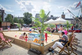 A 'free beach' was one of the main attractions at Summer on the Square