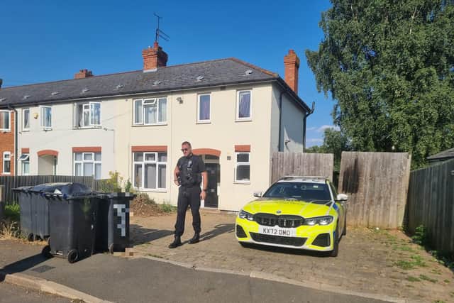 Police at the scene in Salcey Street, Northampton