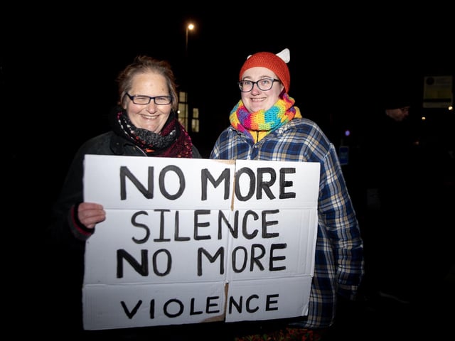 The event took place in Northampton on Friday November 2024 and saw dozens of activists march for an end to violence against women and girls.