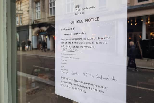 This notice from the Government's Insolvency Service has been slapped in the front window, saying the shop has ceased trading.