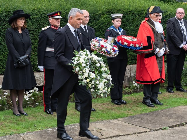 Northamptonshire civic leaders laid wreaths outside All Saints Church on Saturday (September 10) as a way to pay their respects to Her Majesty The Queen.
