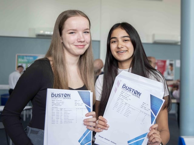 Emily Martin and Ria Sondhi from The Duston School.
