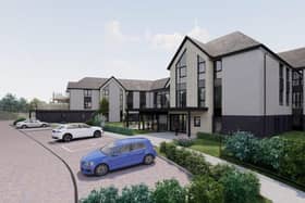 A CGI of the care home being built on the site of a former fire station in Milton Keynes