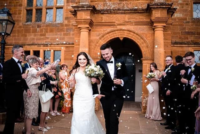 Megan and Ryan got married at Delapré Abbey earlier this month.