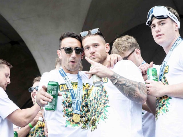 Saints players, coaches and staff celebrated with fans in Northampton town centre on Sunday (June 9) after winning the Gallagher Premiership title at Twickenham on Saturday (June 8).
