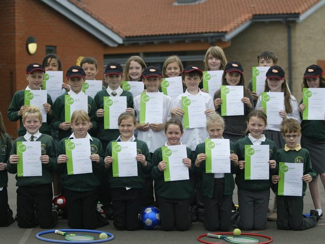 2007: East Hunsbury Primary School pupils receive their sports awards / certificates