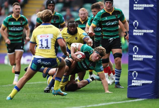 Angus Scott-Young started at No.8 for Saints against Bath (photo by Cameron Smith/Getty Images)