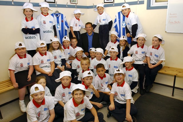 Pupils got to meet Jeff Stelling in the home dressing room at Victoria Park in 2005. Are you pictured?