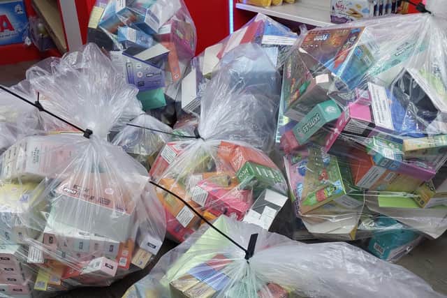 More than £9,000 worth of illicit vapes have been seized in Northampton.