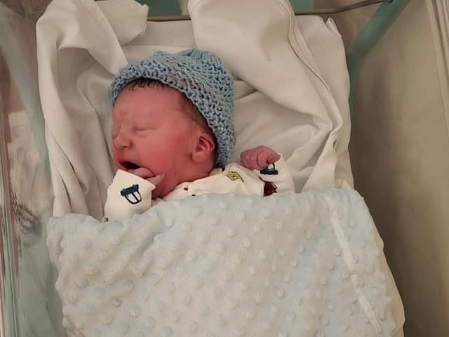 Noah-John born on at 2.55am on August 12 at Northampton General Hospital, weighing 7lbs 6oz.