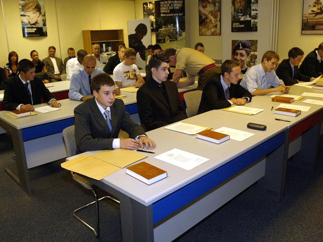 New army recruits at an enlistment event at the Northampton Army Recruitment Office. September 5, 2006
