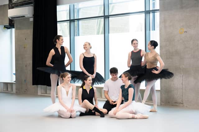 Verity pictured with some of the other dancers.