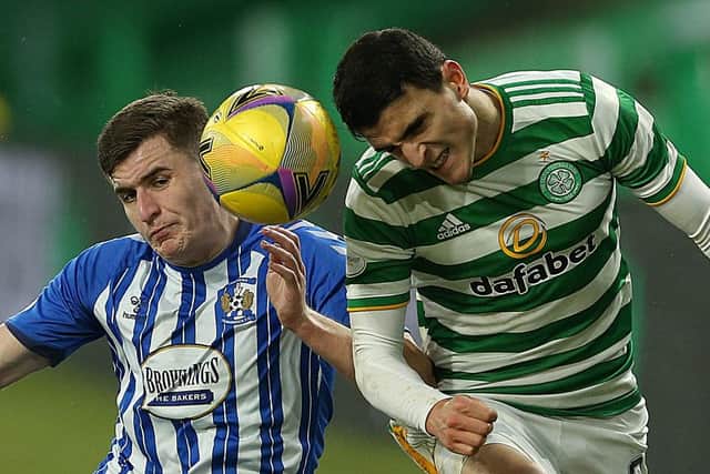 Aaron McGowan in action for Kilmarnock against Celtic in December, 2020