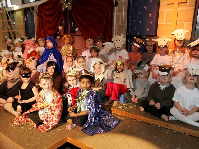 Pupils at Milton Malsor Parochial Primary School pictured during rehearsals for their Christmas nativity.
