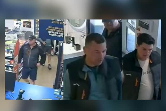 Police would like to speak to the men pictured.