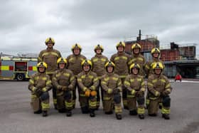The 12 new apprentices for Northamptonshire Fire and Rescue Service