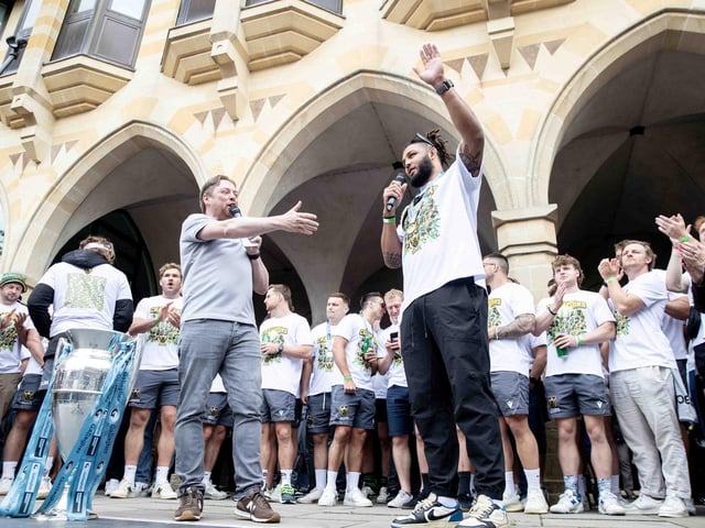 Saints players, coaches and staff celebrated with fans in Northampton town centre on Sunday (June 9) after winning the Gallagher Premiership title at Twickenham on Saturday (June 8).