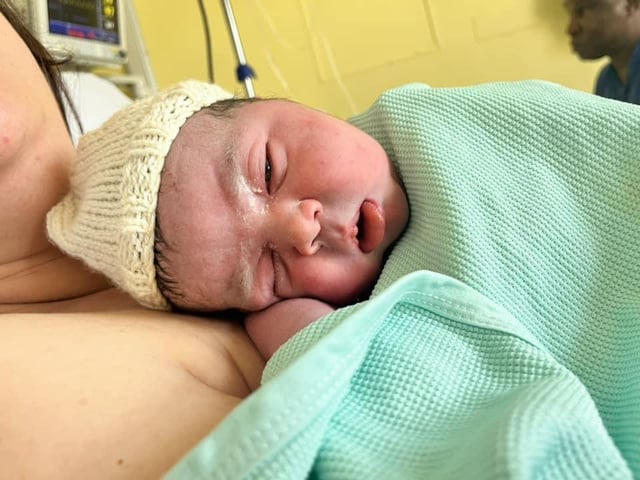 Harvey Brett born May 23 at 10.02am, at Northampton General Hospital, weighing 9lbs 12oz.